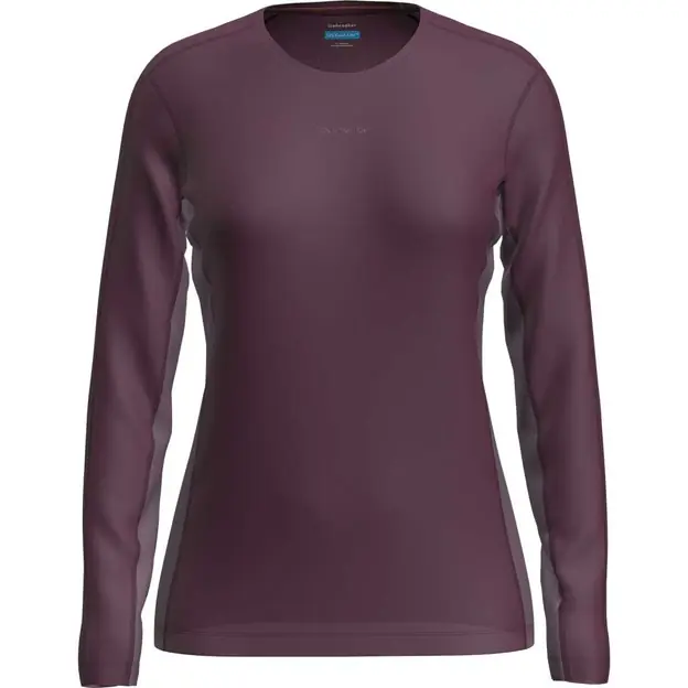 Icebreaker Sphere Tee Colour Block Langarmshirt Dk Berry / Grey Plum Damen Neu