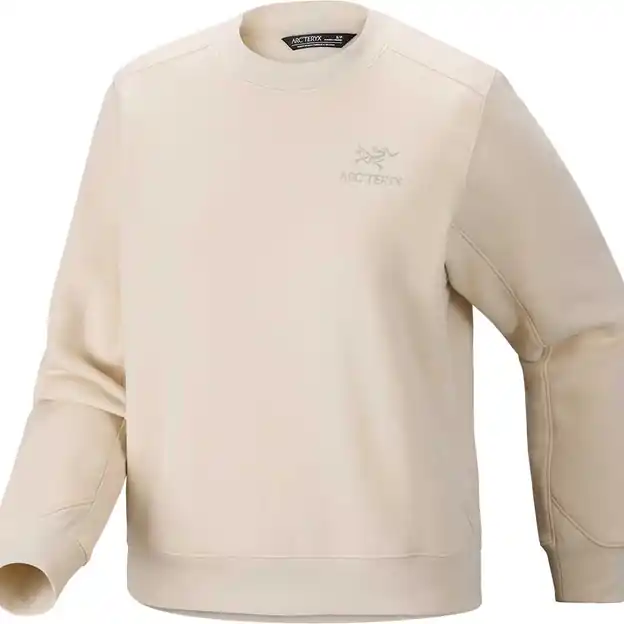 Arcteryx Emblem Fleece Crew Sweatshirt Sea Salt Damen Letzte Chance