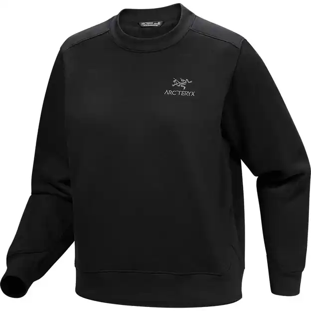 Schnäppchen Arcteryx Emblem Fleece Crew Sweatshirt Black Damen