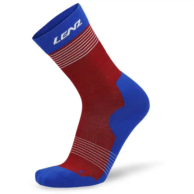 Direktkauf Lenz Think About Merino Nordic 2 Skisocken Rot / Blau