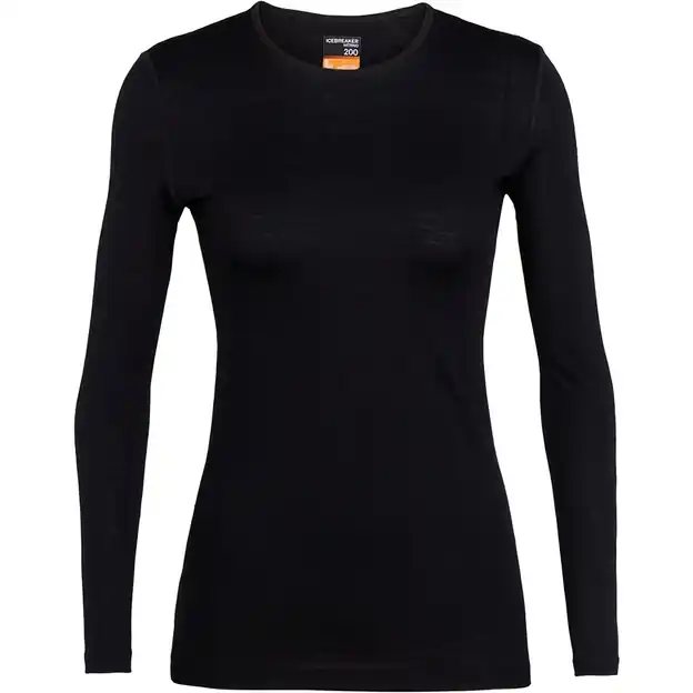 Icebreaker Oasis Crewe Funktionsshirt Lang Black Damen Abverkauf