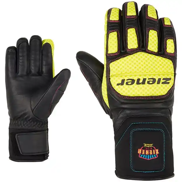Preisreduziert Ziener Speed Warm Race Fingerhandschuhe Black Poison Yellow