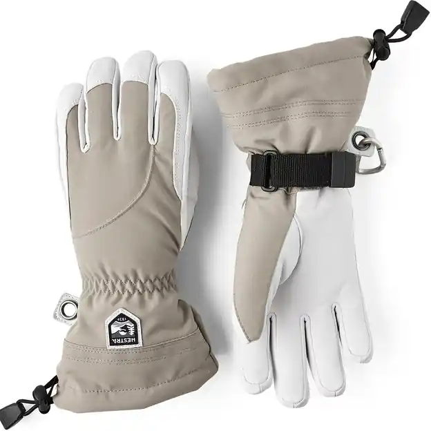 Letzte Chance Hestra Heli Fingerhandschuhe Khaki / Offwhite Damen