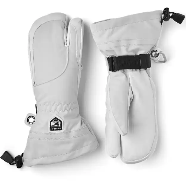 Angebot Hestra Heli 3-Fingerhandschuhe Pale Grey / Offwhite Damen