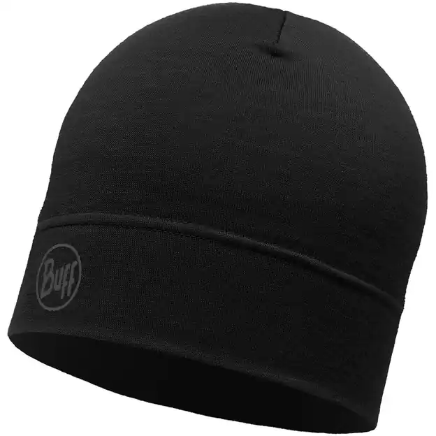 Buff Merino Lightweight Mütze Solid Black Markenprodukt