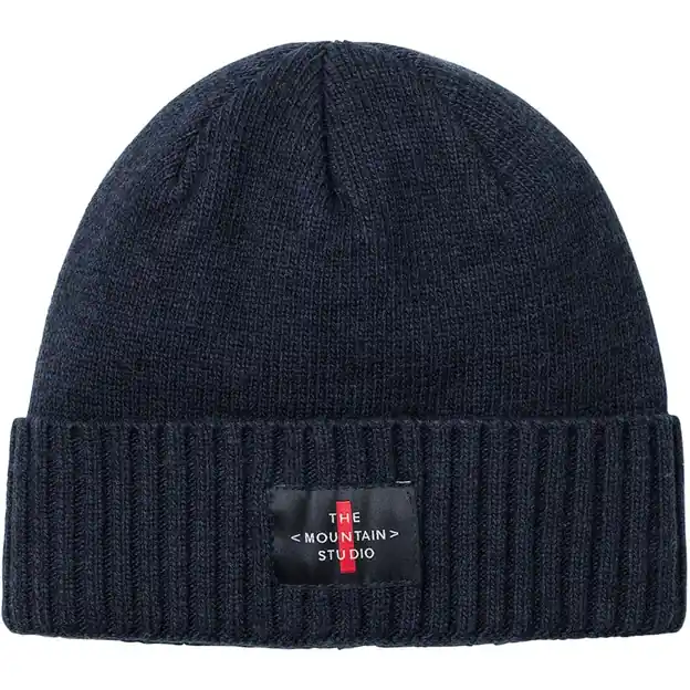 The Mountain Studio Cashmere Mix Cross Logo C-6 Mütze Dark Navy Echt