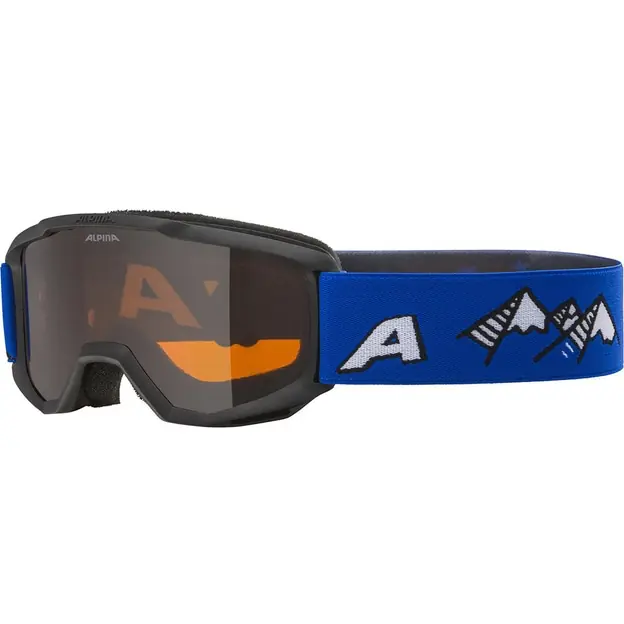 Neuheit Alpina Piney Ski-/Snowboardbrille Black Blue Matt / Orange Kinder