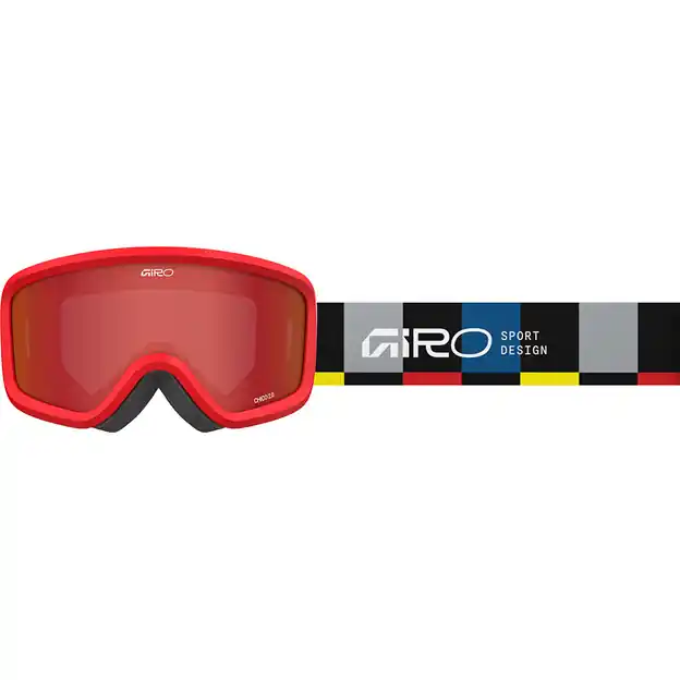 Markenware Giro Chico 2.0 Ski-/Snowboardbrille Blocks Black / Amber Scarlet Kinder