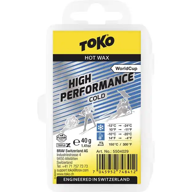Rabatt Toko High Performance Hot Wax Cold -12°/-24°C 40 g Gleitwachs
