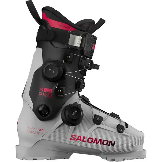 Salomon S/Pro Supra Dual Boa 130 Skischuhe Gray Aurora / Black / Raspberry Herren Günstig