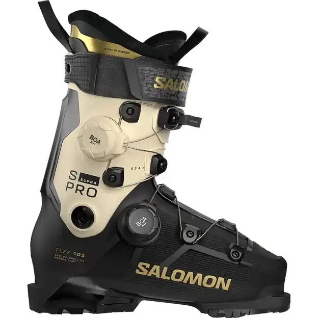 Sonderaktion Salomon S/Pro Supra Dual BOA 105 W Skischuhe Black / Birch / Gold Met. Damen