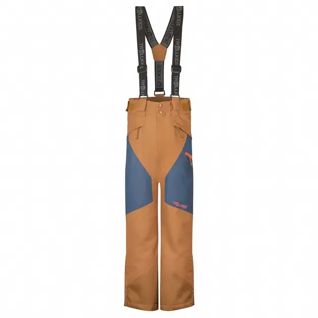 Heißes Angebot Trollkids Kongsberg Skihose Bronze / Mystic Blue / Flame Orange Kinder