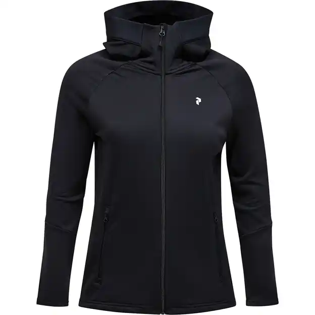 Peak Performance Rider Essentials Zip Hood Fleecejacke Black / Black Damen Aktuell