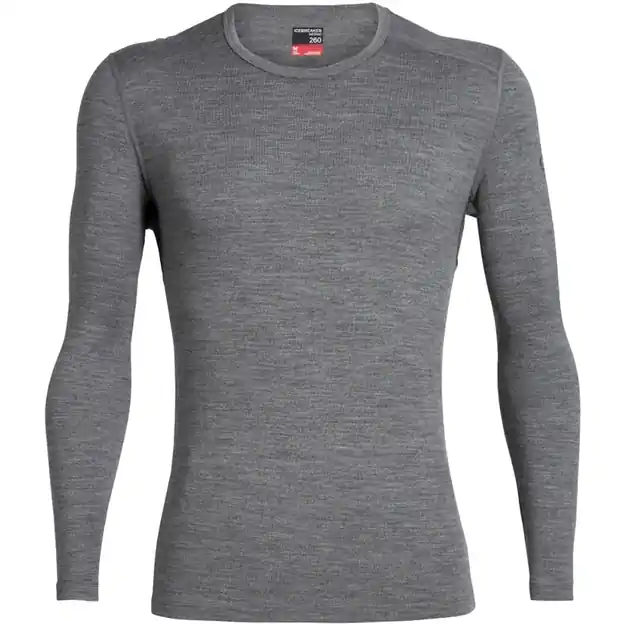 Icebreaker Tech Crewe Funktionsshirt Lang Gritstone Heather Herren Günstig