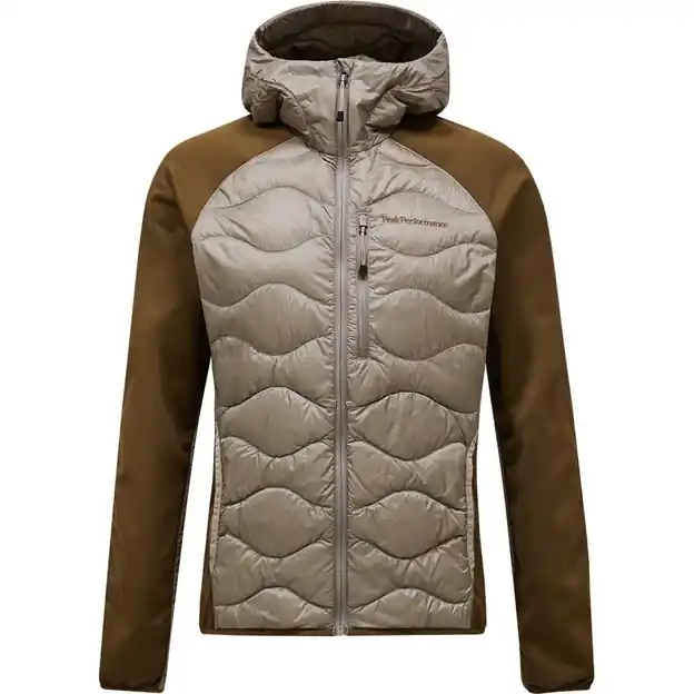 Peak Performance Helium Down Hybrid Hood Isolationsjacke Avid Beige / Meadow Moss Herren Highlight
