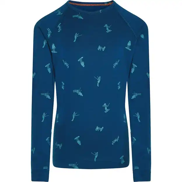 Icebreaker Oasis Snow Day Funktionsshirt Lang Atlantis / Topaz / Aop Kinder Markenware