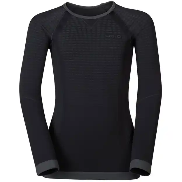 Beliebt Odlo Performance Warm Funktionsshirt Lang Black / Odlo Graphite Grey Kinder