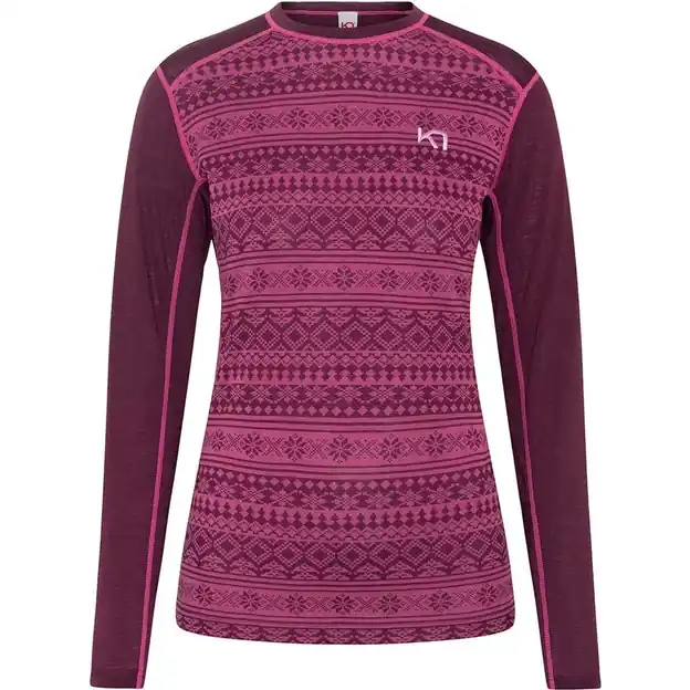 Kari Traa Mina Funktionsshirt Lang Wine Damen Schnäppchen