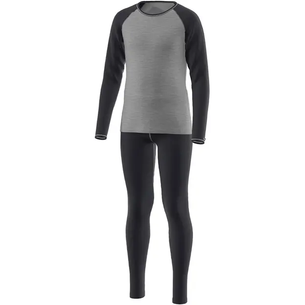 Preis Gesenkt Löffler Transtex Merino Funktionswäsche-Set Lang Black / Grey Melange Kinder
