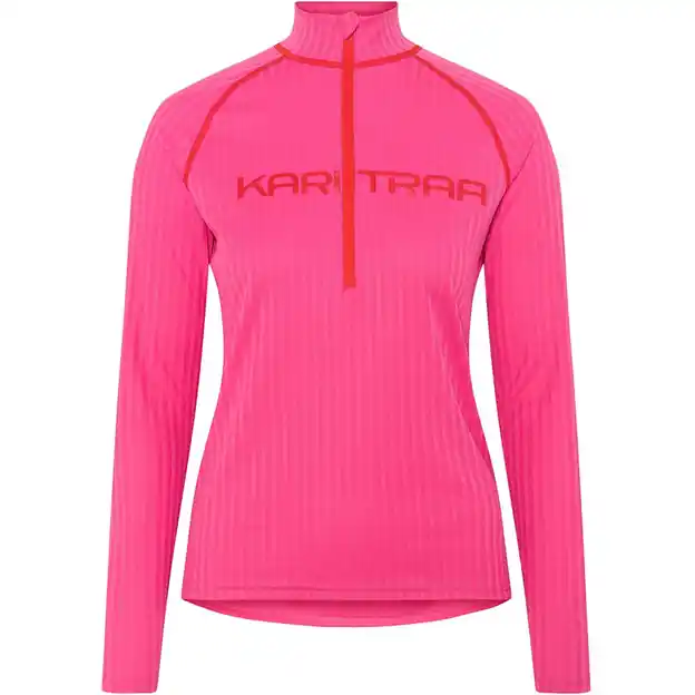 Kari Traa Ella Half Zip Funktionsshirt Lang Bright Pink Damen Billig