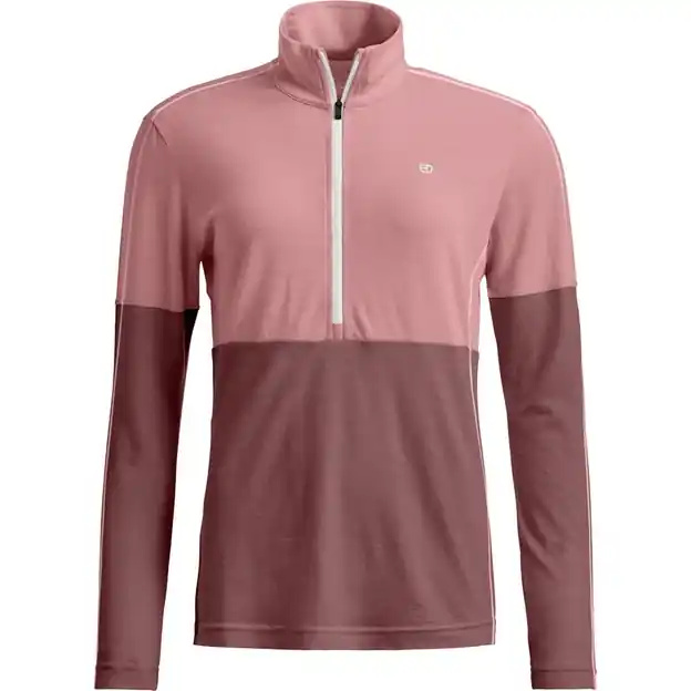 Ortovox 185 Rock‘n‘wool Zip Neck Funktionsshirt Lang Dusk Rose Damen Mega-Angebot