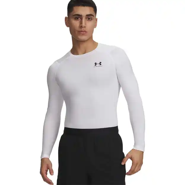 Abverkauf Under Armour HeatGear Armour Comp Funktionsshirt Lang White Herren