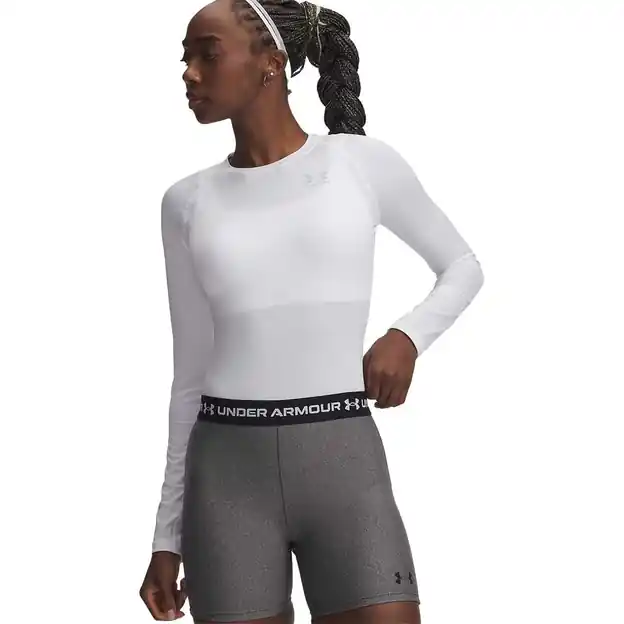 Letzte Chance Under Armour Authentics HeatGear® Compression Funktionsshirt Lang White Damen