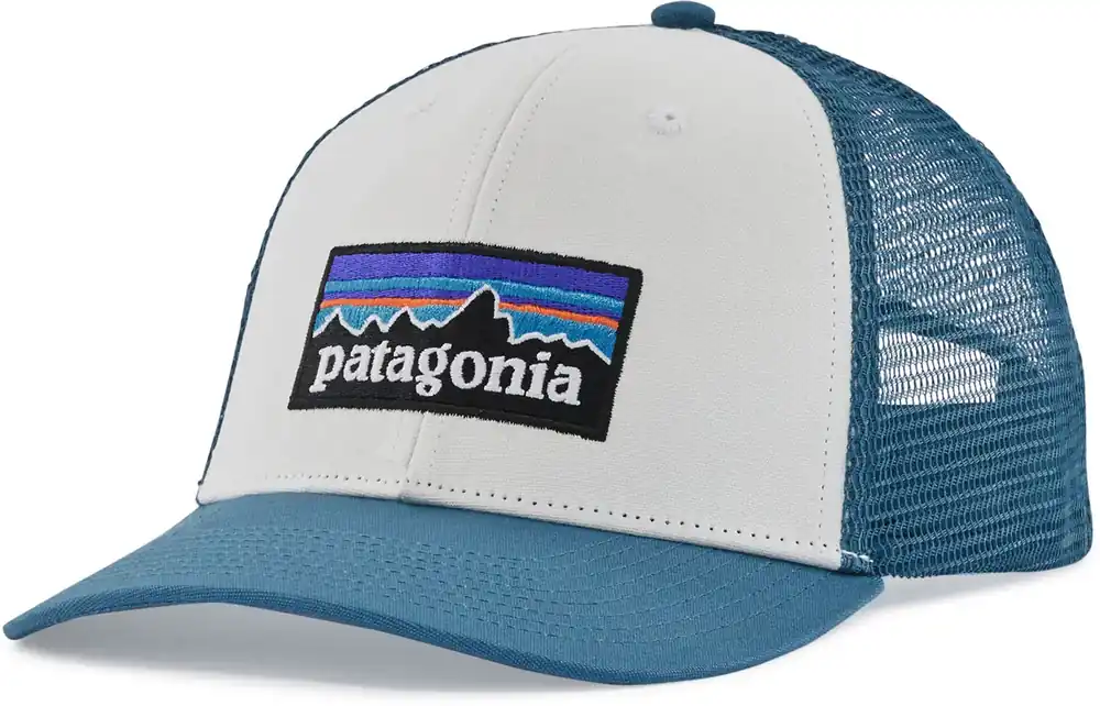 Patagonia P-6 Logo LoPro Trucker Hat - white/blue Highlight