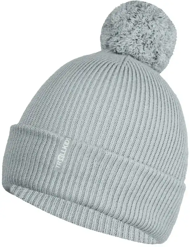 Trollkids Girls Holmenkollen Bobble Cap - grey Echt