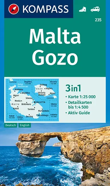 Kompass-Verlag Wanderkarte Malta, Gozo Sonderangebot