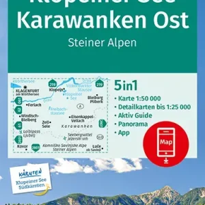 Super-Preis Kompass-Verlag Wanderkarte Klopeiner See, Karawanken Ost, Steiner Alpen