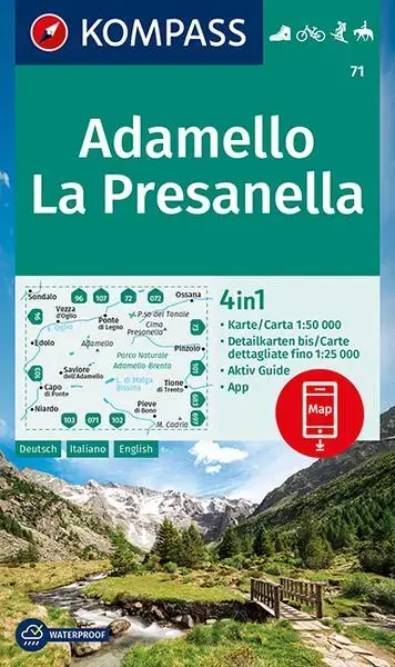 Versand Am Gleichen Tag Kompass-Verlag Wanderkarte Adamello, La Presanella