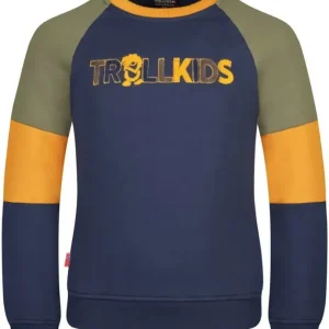 Neue Kollektion Trollkids Kids Trollfjord Sweatshirt - blue/yellow