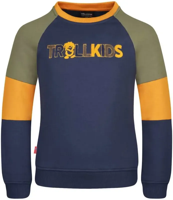 Neue Kollektion Trollkids Kids Trollfjord Sweatshirt - blue/yellow
