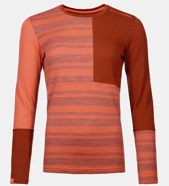 Ortovox 185 Rock‘N‘Wool Long Sleeve Woman - coral Abverkauf
