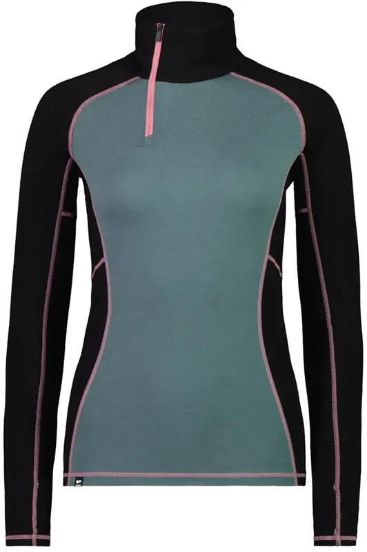 Mons Royale Olympus Half Zip Woman - burnt sage/ black Neue Kollektion