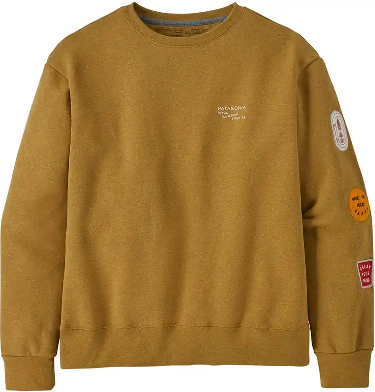 Patagonia Woman‘s Clean Climb Badges Uprisal Crew Sweatshirt - cabin gold Expressversand