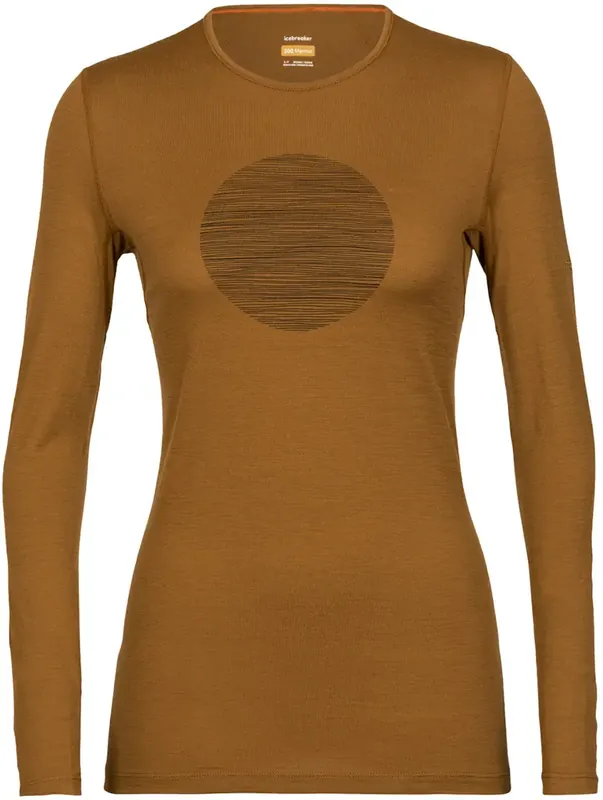 Icebreaker Women 200 Oasis LS Crewe Ski Circle - clove Preis Gesenkt