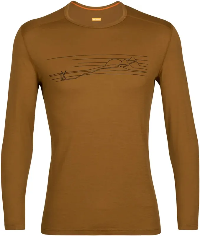 Icebreaker Men 200 Oasis LS Crewe Ski Stripes - clove Solange Der Vorrat Reicht