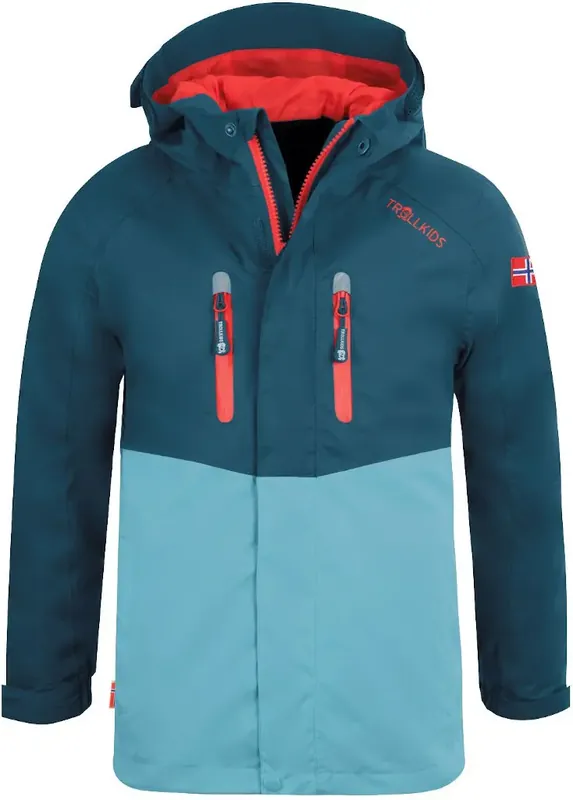 Trollkids Kids Nusfjord Jacket - petrol blue/red Neue Kollektion