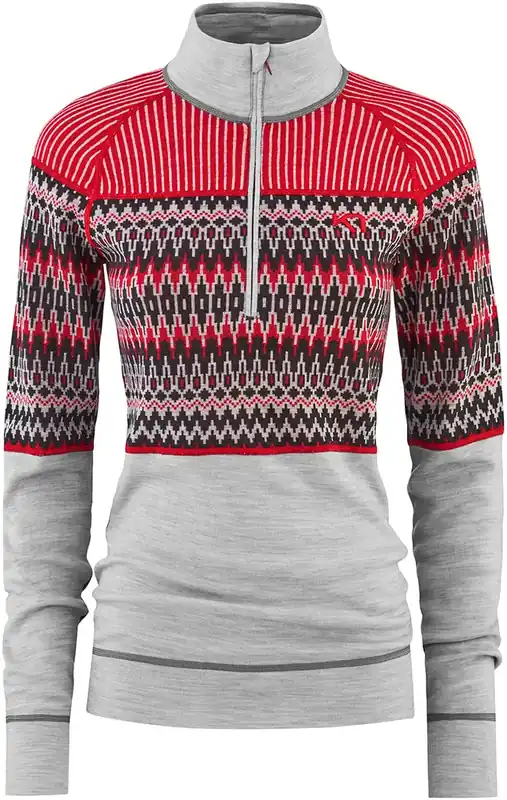 Zertifiziert Kari Traa Silja Wool Half-Zip - Greym