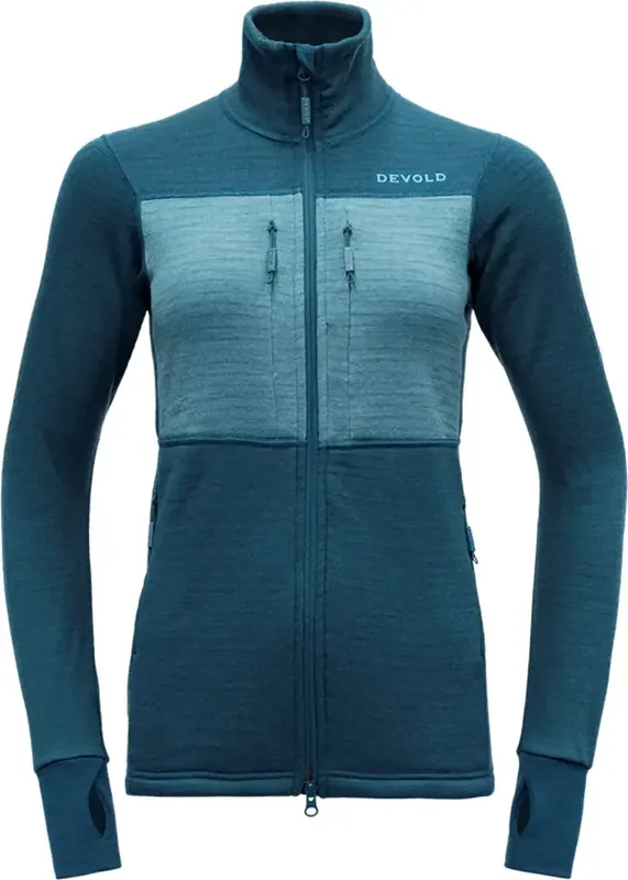Devold Egga Grid Merino Jacket Women - flood/moon Versand Am Gleichen Tag