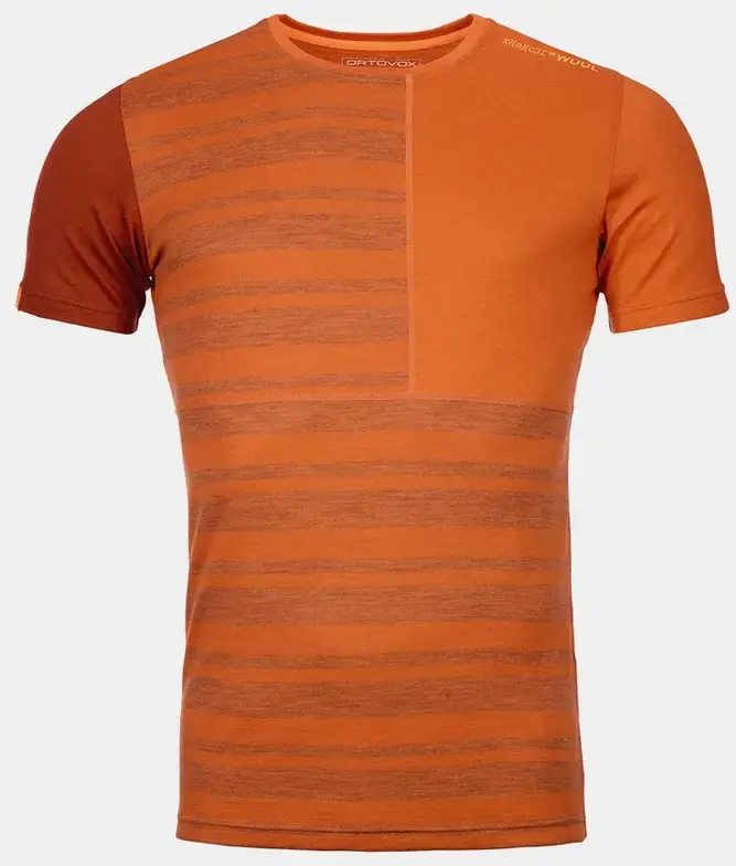Ortovox 185 Rock‘N‘Wool Short Sleeve Man - desert orange Direktkauf