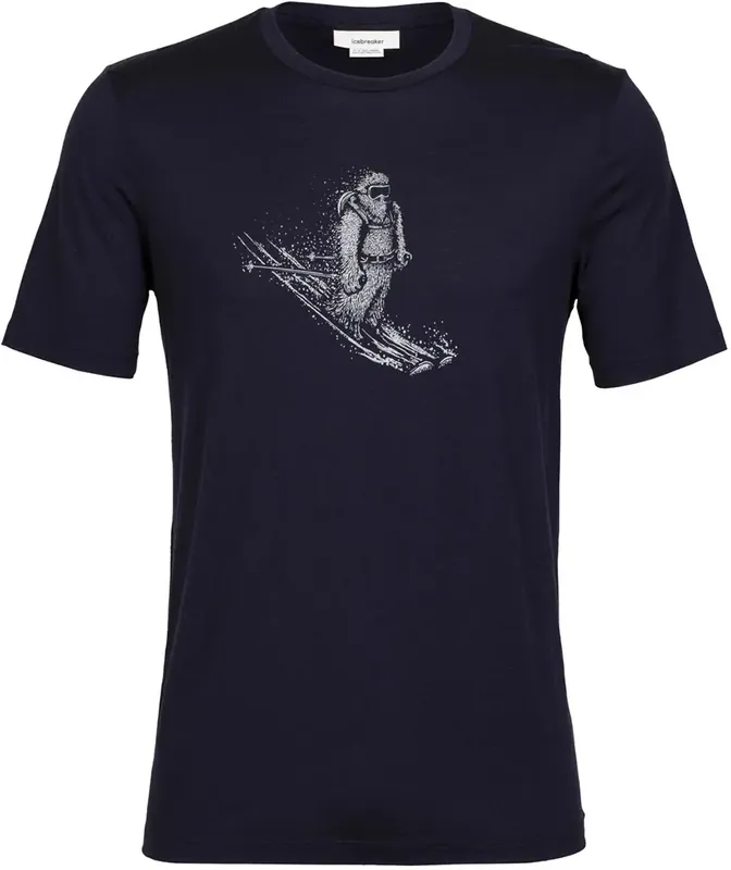 Echt Icebreaker Men Tech Lite II SS Tee Skiing Yeti - midnight navy