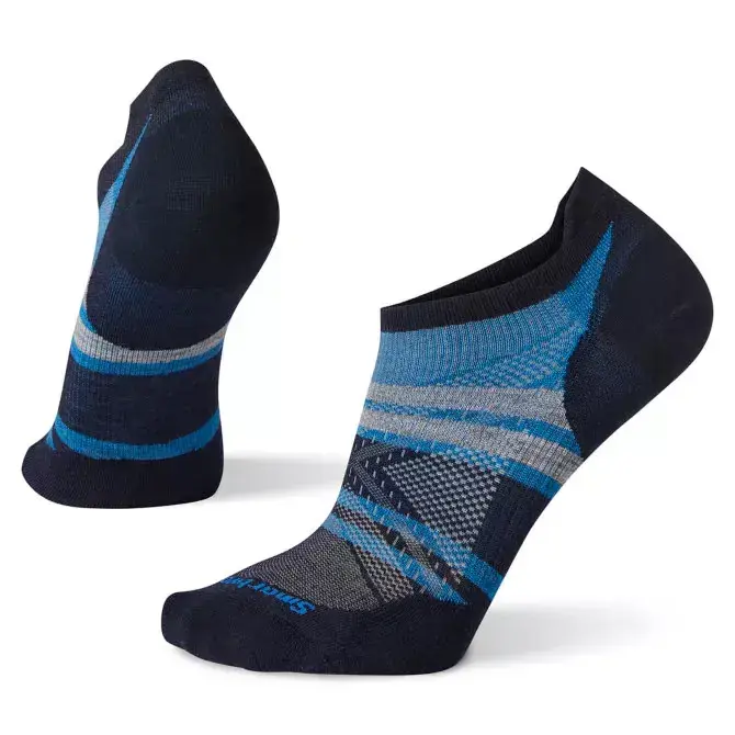 Smartwool Run Zero Cushion Pattern Low Ankle Socks - deep navy Preisreduziert