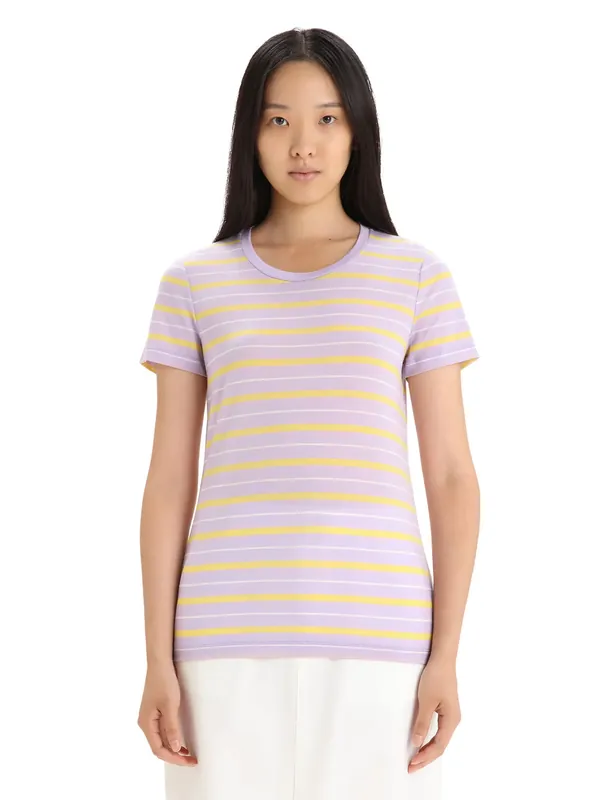 Jetzt Bestellen Icebreaker Women Wave Ss Tee Stripe Purple Gaze/Summer/
