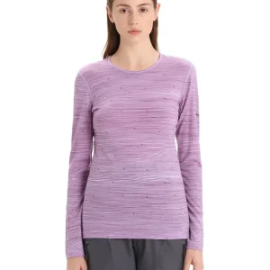 Highlight Icebreaker Women 200 Oasis Ls Crewe Ski Tracks Purple Gaze/Go Berry/Aop