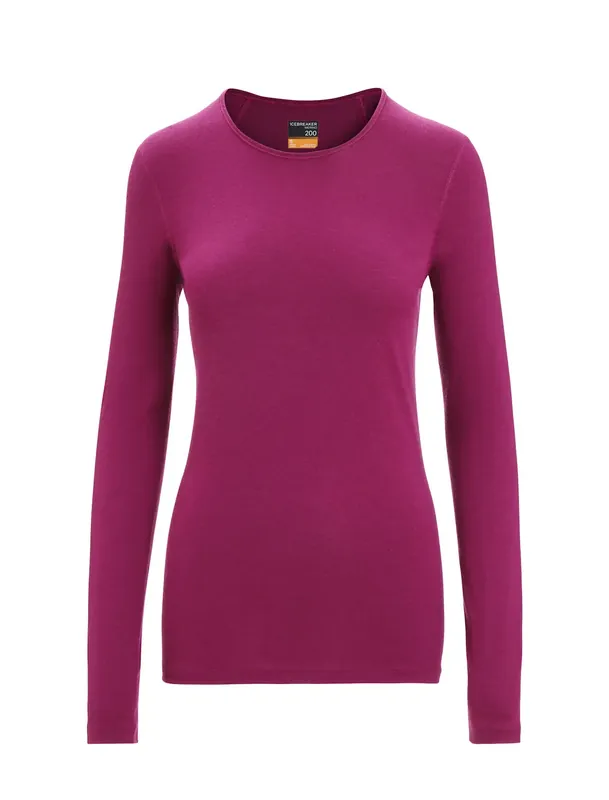 Icebreaker Women 200 Oasis Ls Crewe Go Berry Top-Angebot