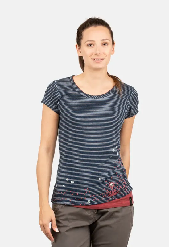 Bestpreis Chillaz Fancy Little Dot T-Shirt Indigo Blue Striped Washed