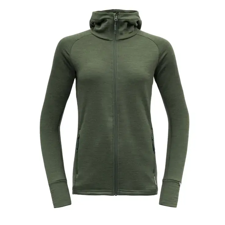 Devold Nibba Merino JKT Hood W Forest Melange Begrenztes Angebot